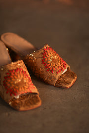 EMBROIDERED SILK MULES LIRETTA