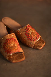 EMBROIDERED SILK MULES LIRETTA