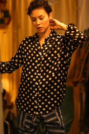 BOYFRIEND BILLIE BLACK AND WHITE - sustainably made MOMO NEW YORK sustainable clothing, boyfrend shirt slow fashion