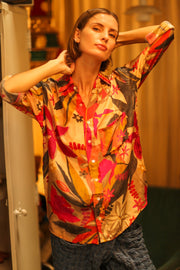 BOYFRIEND BILLIE ME BLOOMING - sustainably made MOMO NEW YORK sustainable clothing, boyfrend shirt slow fashion