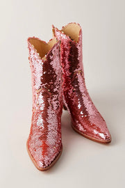 CHAMELEON SEQUIN BOOTS - sustainably made MOMO NEW YORK sustainable clothing, slow fashion