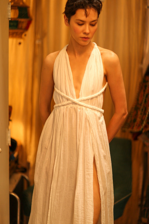 COTTON DRESS DAISY - sustainably made MOMO NEW YORK sustainable clothing, dresskaftan slow fashion