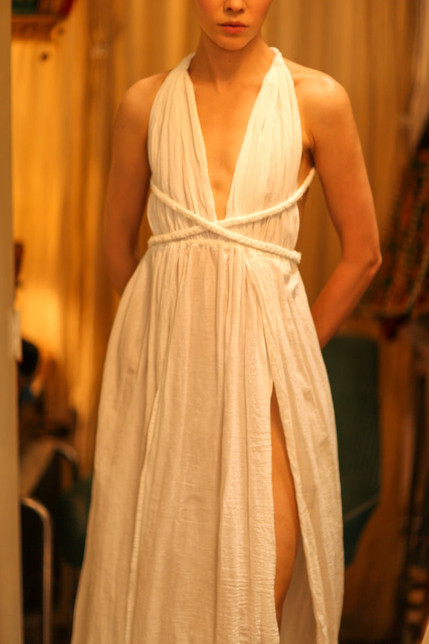 COTTON DRESS DAISY - sustainably made MOMO NEW YORK sustainable clothing, dresskaftan slow fashion