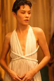 COTTON DRESS DAISY - sustainably made MOMO NEW YORK sustainable clothing, dresskaftan slow fashion