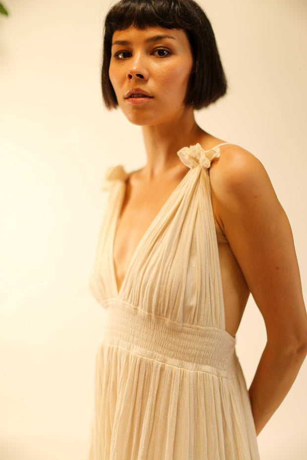 COTTON DRESS WHILHELMINA - sustainably made MOMO NEW YORK sustainable clothing, dress slow fashion