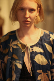 DAMON KANCHON DEEP BLUE SHORT JACKET - sustainably made MOMO NEW YORK sustainable clothing, slow fashion