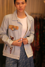 DENIM JACKET PATCHWORK MIRANA - sustainably made MOMO NEW YORK sustainable clothing, coatandjacket slow fashion
