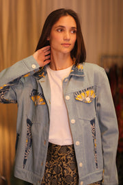 DENIM JACKET PATCHWORK RURA - sustainably made MOMO NEW YORK sustainable clothing, coatandjacket slow fashion