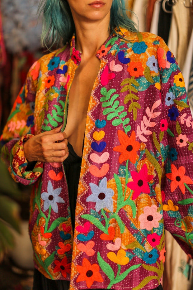 EMBROIDERED JACKET HOSIA - sustainably made MOMO NEW YORK sustainable clothing, bestseller slow fashion