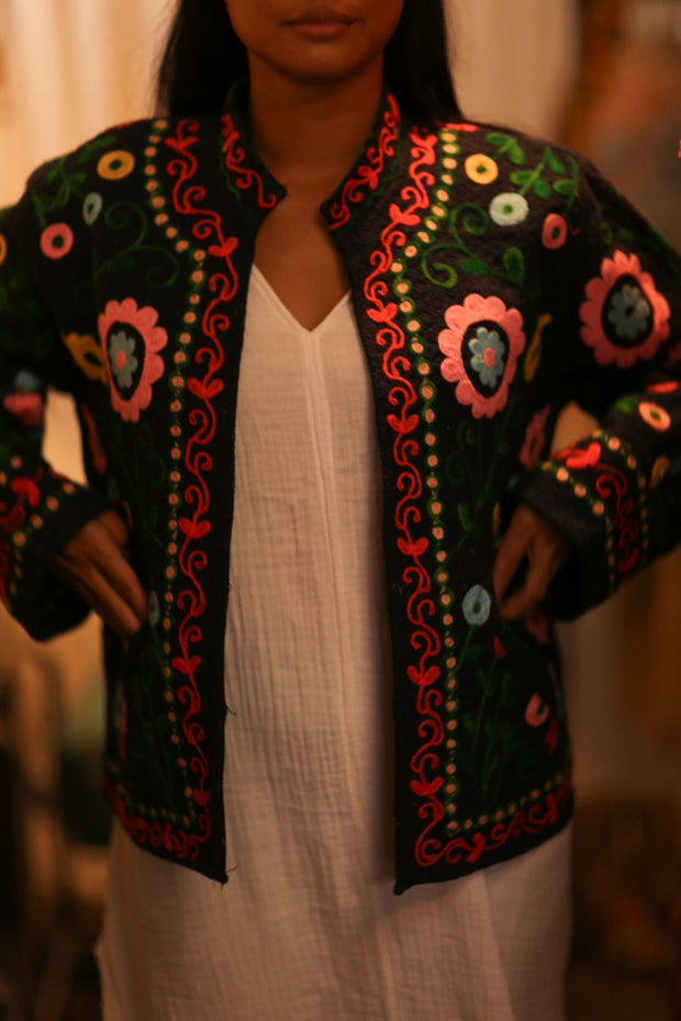 EMBROIDERED JACKET INGRID ARNOLD - sustainably made MOMO NEW YORK sustainable clothing, bestseller slow fashion