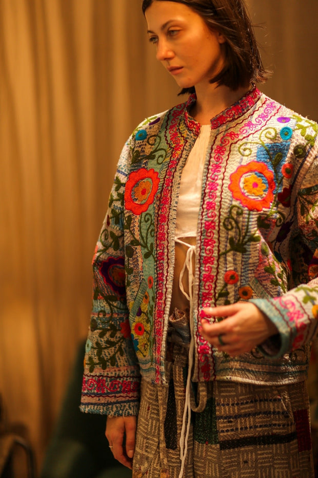 EMBROIDERED JACKET LIBBY - sustainably made MOMO NEW YORK sustainable clothing, coatandjacket slow fashion