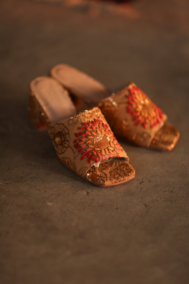 EMBROIDERED SILK MULES LIRETTA - sustainably made MOMO NEW YORK sustainable clothing, slow fashion