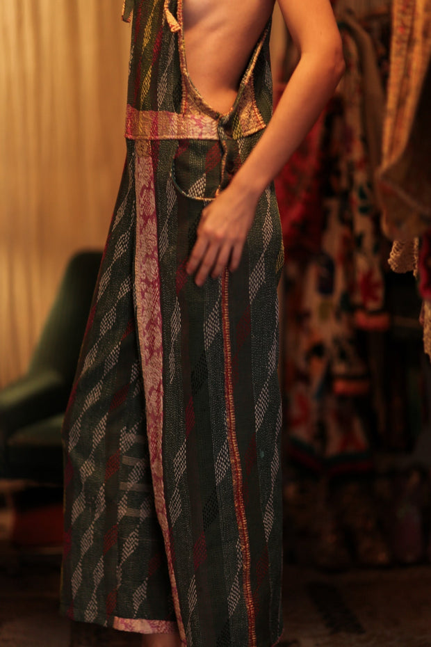 FREYA EMBROIDERED KANTHA DUNGAREES DIAMONDS - sustainably made MOMO NEW YORK sustainable clothing, embroidered slow fashion