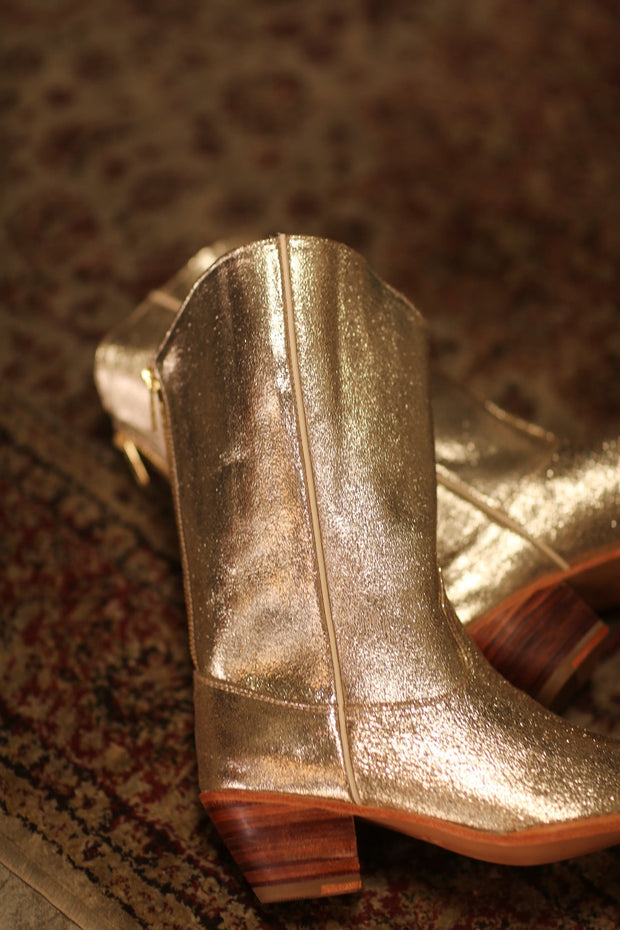 GOLDEN WESTERN BOOTS SINATRA - sustainably made MOMO NEW YORK sustainable clothing, boots slow fashion