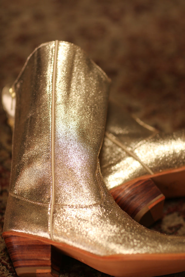 GOLDEN WESTERN BOOTS SINATRA - sustainably made MOMO NEW YORK sustainable clothing, boots slow fashion