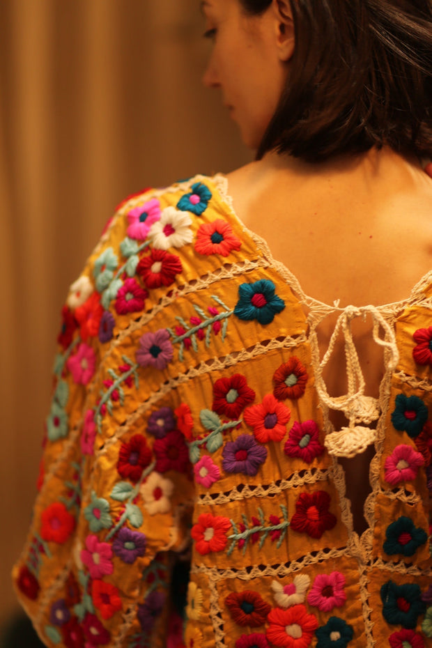 HEAVY EMBROIDERED KAFTAN ANTHARA - sustainably made MOMO NEW YORK sustainable clothing, dresskaftan slow fashion