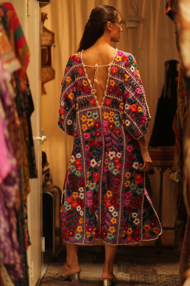HEAVY EMBROIDERED KAFTAN ANTHARA - sustainably made MOMO NEW YORK sustainable clothing, dresskaftan slow fashion