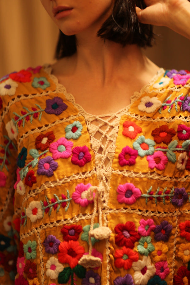HEAVY EMBROIDERED KAFTAN ANTHARA - sustainably made MOMO NEW YORK sustainable clothing, dresskaftan slow fashion