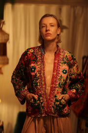 JACKET INGRID FLOWERS EMBROIDERED - sustainably made MOMO NEW YORK sustainable clothing, coatandjacket slow fashion