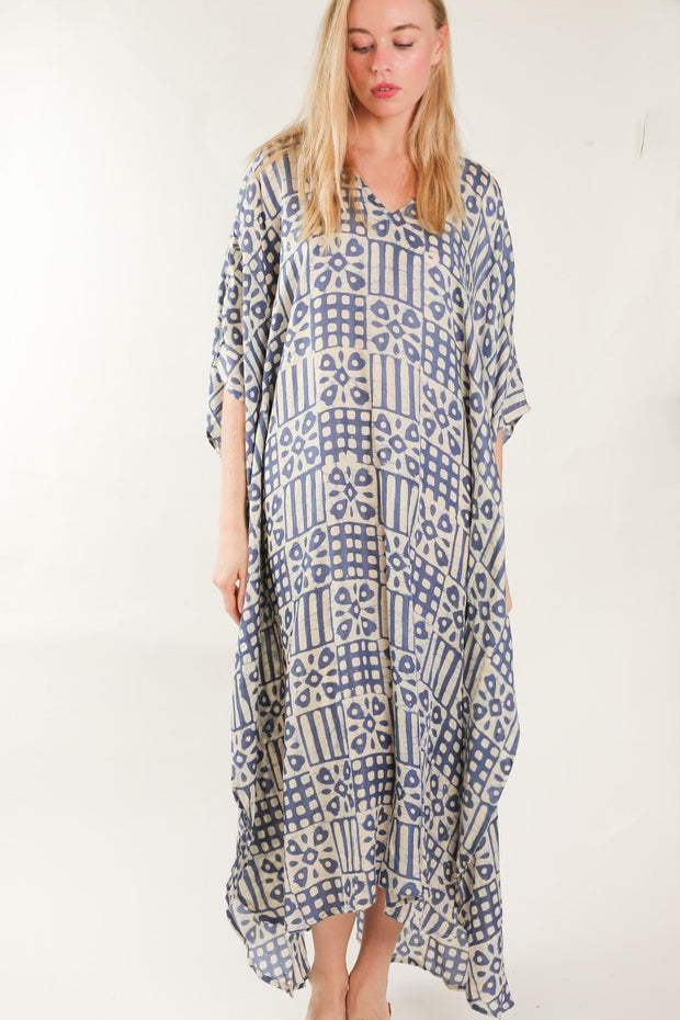 KAFTAN SILK DRESS SHAKTI - sustainably made MOMO NEW YORK sustainable clothing, new slow fashion