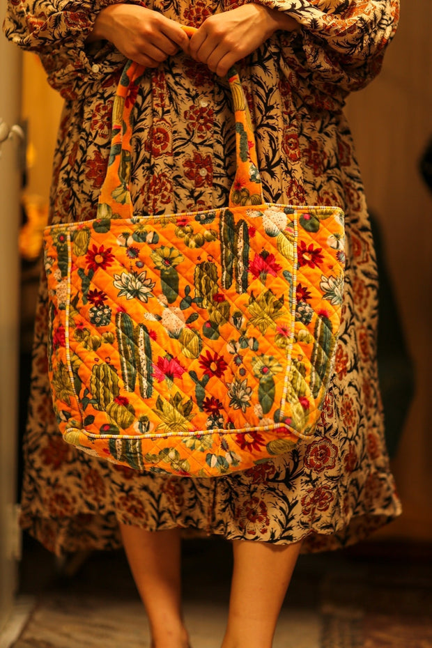 KALI VELVET BAG CACTUS ORANGE M - sustainably made MOMO NEW YORK sustainable clothing, bag slow fashion