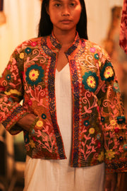KANTHA EMBROIDERED JACKET INGRID HUGS - sustainably made MOMO NEW YORK sustainable clothing, bestseller slow fashion