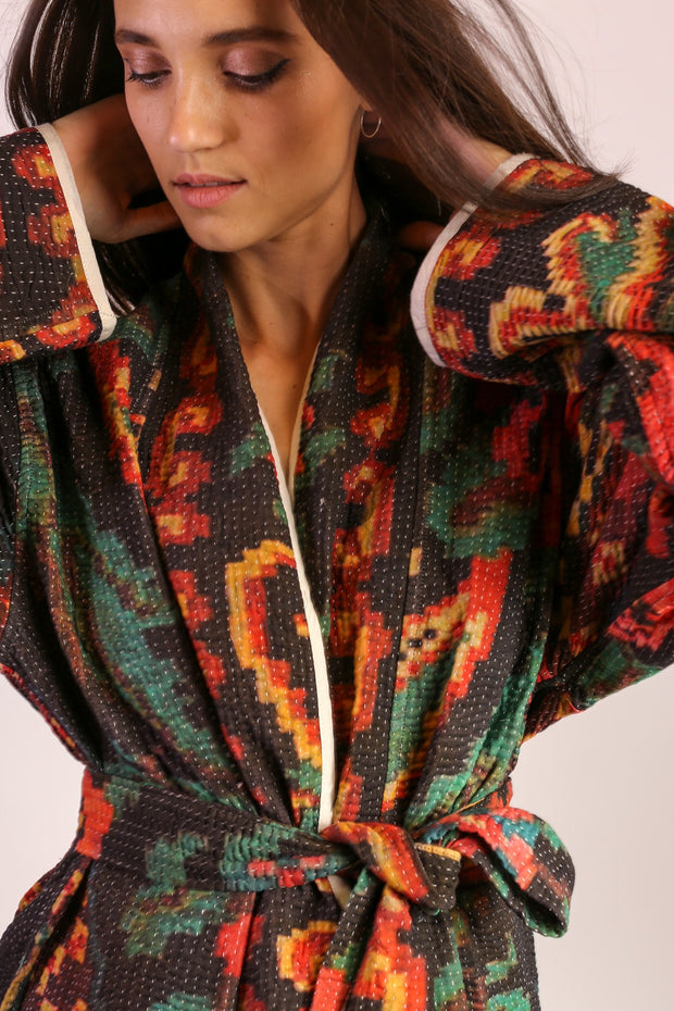 KANTHA JACKET COAT TOMMY - sustainably made MOMO NEW YORK sustainable clothing, Jacket slow fashion