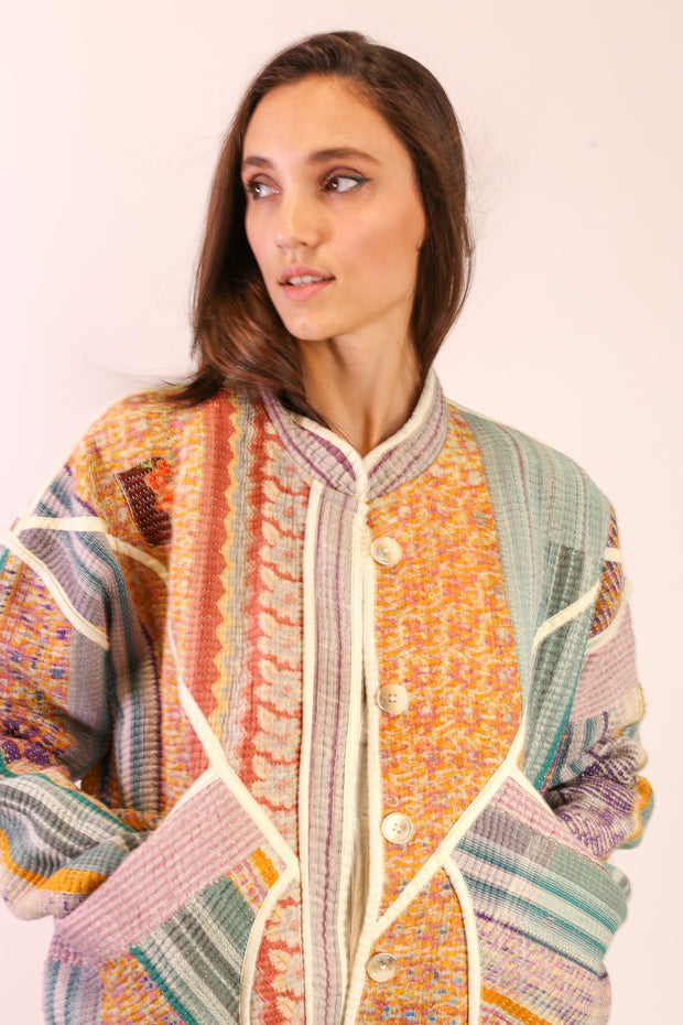 KANTHA JACKET JANETTA - sustainably made MOMO NEW YORK sustainable clothing, new slow fashion