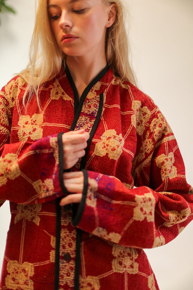 KANTHA JACKET JISTA - sustainably made MOMO NEW YORK sustainable clothing, new slow fashion