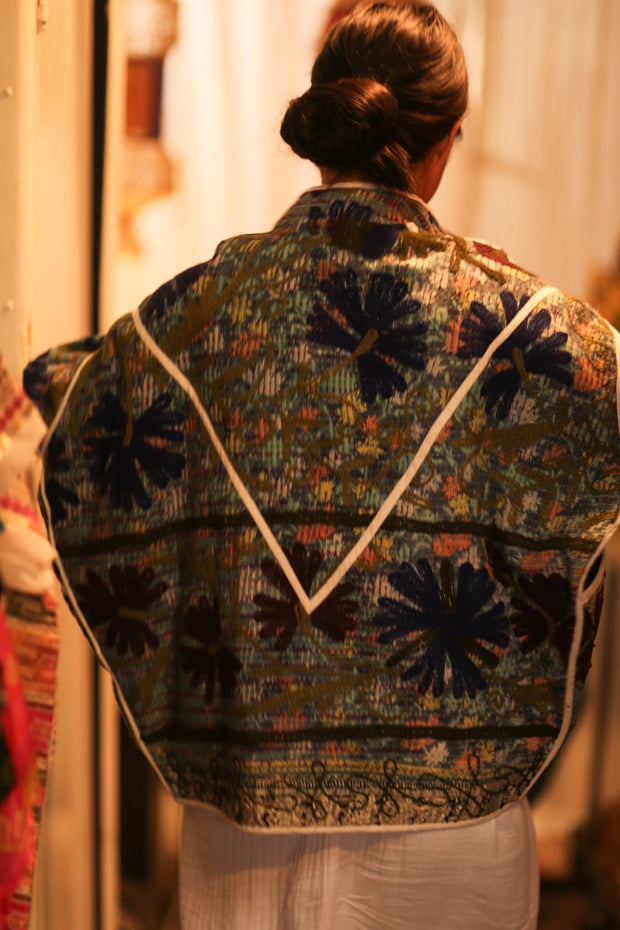 KANTHA JACKET MARINA - sustainably made MOMO NEW YORK sustainable clothing, Coat slow fashion