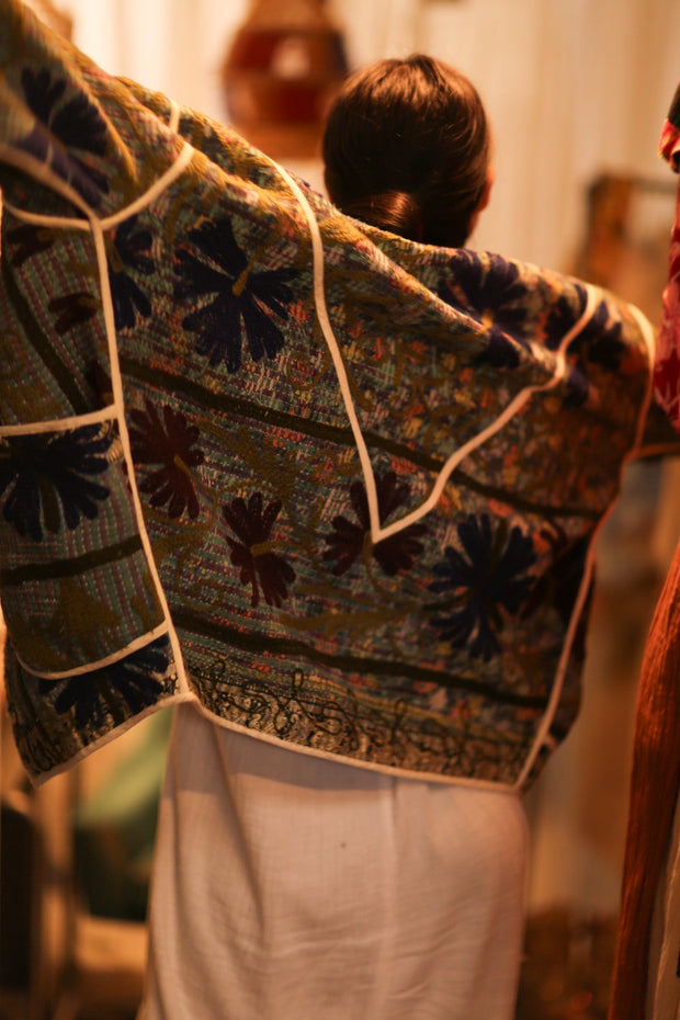 KANTHA JACKET MARINA - sustainably made MOMO NEW YORK sustainable clothing, Coat slow fashion