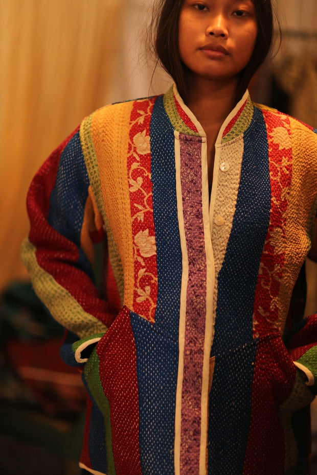 KANTHA JACKET SHEILO - sustainably made MOMO NEW YORK sustainable clothing, coatandjacket slow fashion