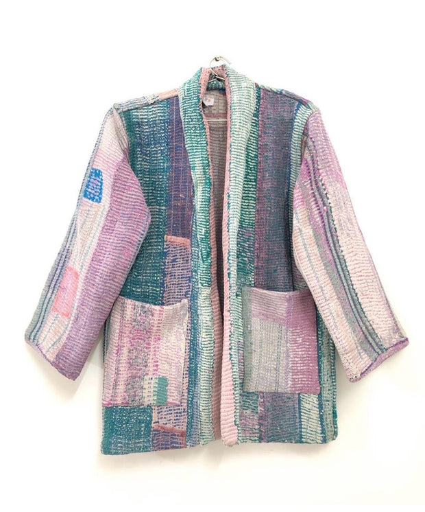 KANTHA KIMONO JACKET LAURIE - sustainably made MOMO NEW YORK sustainable clothing, Jacket slow fashion