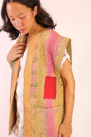 KANTHA VEST LIRAZU - sustainably made MOMO NEW YORK sustainable clothing, new slow fashion