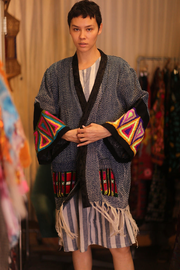 KIMONO HANDCRAFTED SALI - sustainably made MOMO NEW YORK sustainable clothing, kimono slow fashion