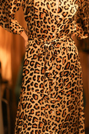 LEO PRINT BUTTON DRESS RUTH SERVGE - sustainably made MOMO NEW YORK sustainable clothing, dress slow fashion