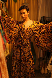 LEO PRINT XXL WING KIMONO PINA - sustainably made MOMO NEW YORK sustainable clothing, bestseller slow fashion
