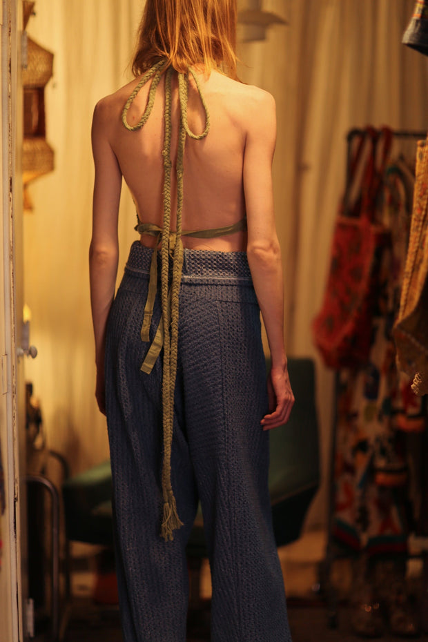 LUKE DENIM FISHERMAN TROUSERS - sustainably made MOMO NEW YORK sustainable clothing, denim slow fashion