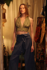LUKE DENIM FISHERMAN TROUSERS - sustainably made MOMO NEW YORK sustainable clothing, denim slow fashion