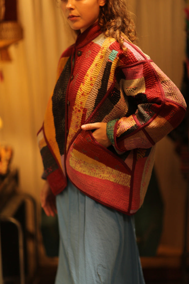 OWEN KANTHA BOMBER JACKET - sustainably made MOMO NEW YORK sustainable clothing, bomber slow fashion
