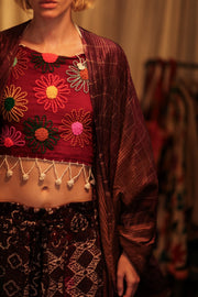 PLEATED THAI SILK KIMONO - sustainably made MOMO NEW YORK sustainable clothing, handmade slow fashion