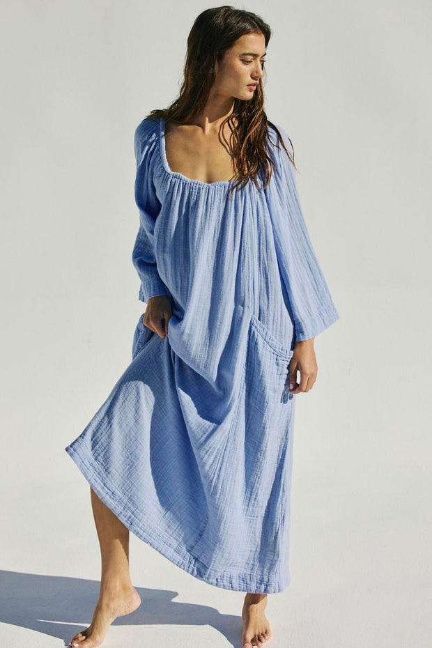 ROAM MORE COTTON MAXI DRESS - sustainably made MOMO NEW YORK sustainable clothing, slow fashion