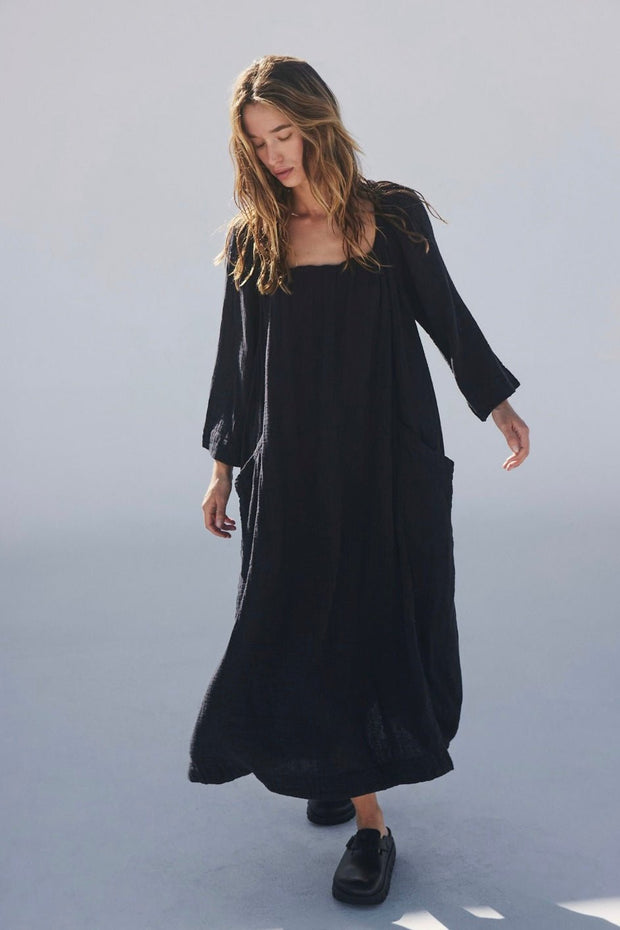 ROAM MORE COTTON MAXI DRESS - sustainably made MOMO NEW YORK sustainable clothing, slow fashion