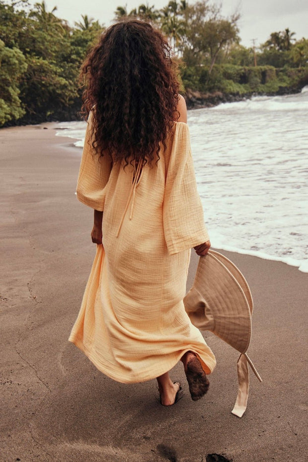 ROAM MORE COTTON MAXI DRESS - sustainably made MOMO NEW YORK sustainable clothing, slow fashion