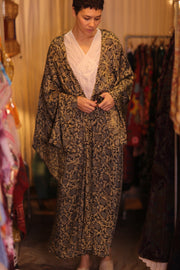 SIL WING KIMONO PINA CUSTARD APPLE YELLOW - sustainably made MOMO NEW YORK sustainable clothing, handmade slow fashion