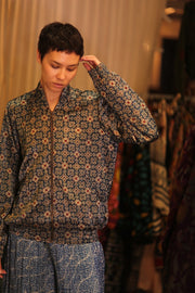 SILK BOMBER JACKET ANCHA LANA - sustainably made MOMO NEW YORK sustainable clothing, coatandjacket slow fashion