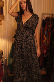 SILK DRESS VICTORIA BROWNY - sustainably made MOMO NEW YORK sustainable clothing, bestseller slow fashion