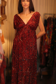 SILK DRESS VICTORIA VIOLET - sustainably made MOMO NEW YORK sustainable clothing, bestseller slow fashion