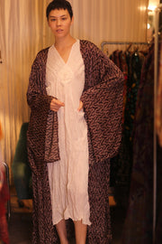 SILK WING KIMONO PINA MAZE - sustainably made MOMO NEW YORK sustainable clothing, handmade slow fashion