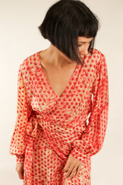 SILK WRAP DRESS CECYLIA - sustainably made MOMO NEW YORK sustainable clothing, dress slow fashion